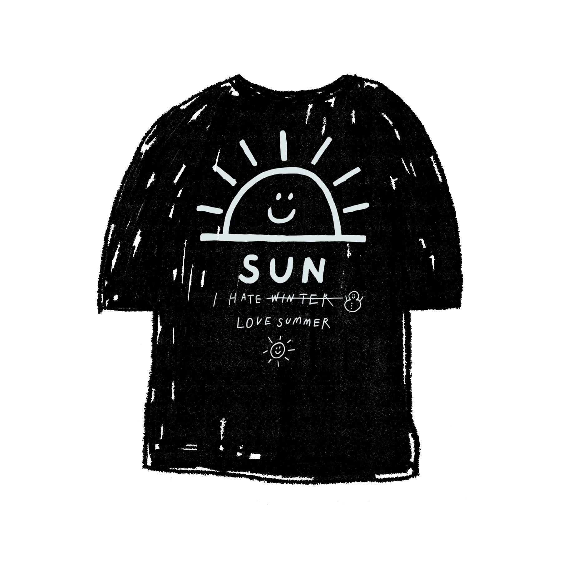 SUN 1/2 T-SHIRT BLACK