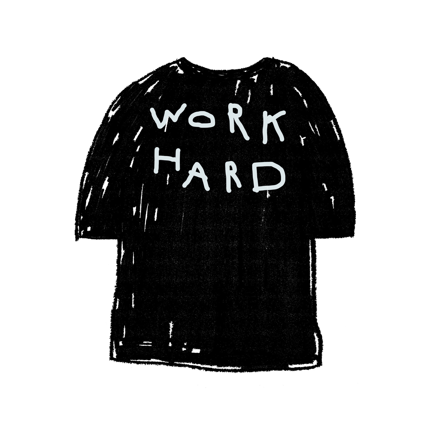 WORK HARD 1/2 T-SHIRT BLACK